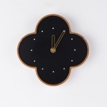 チークの壁掛時計 黒 wall clock L-teak-b